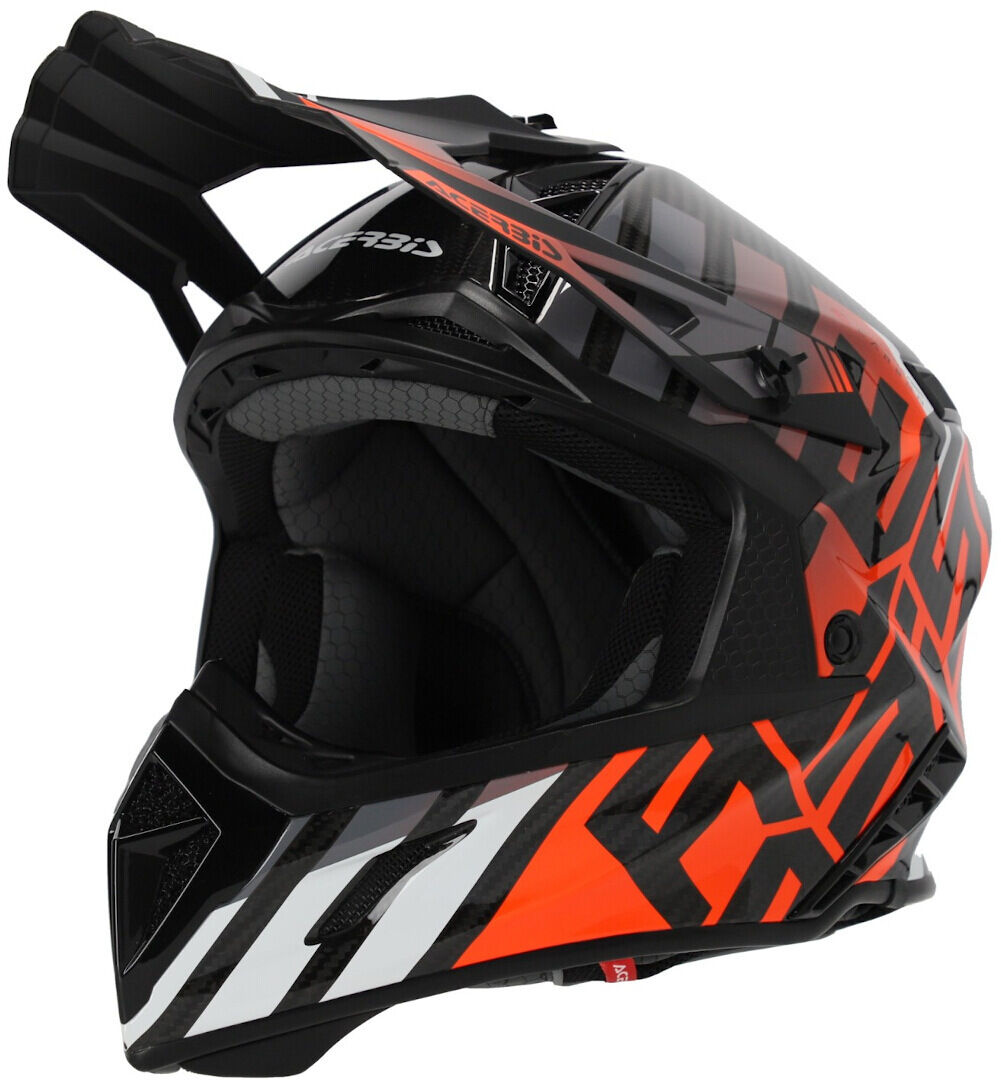 Acerbis Steel Carbon Casco de motocross - Negro Naranja (XL)