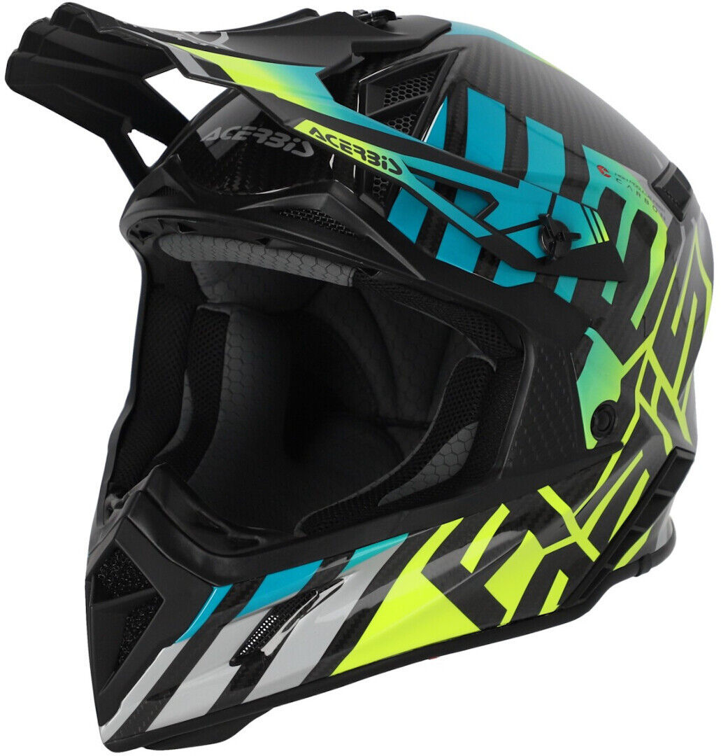 Acerbis Steel Carbon Casco de motocross - Negro Amarillo (2XL)