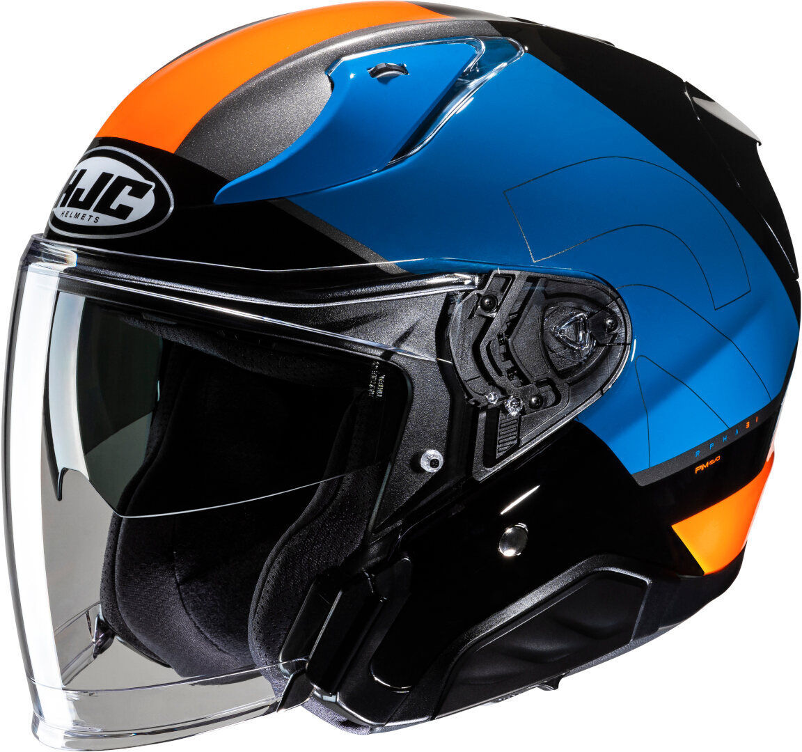 HJC RPHA 31 Chelet Casco Jet - Negro Azul Naranja (XL)