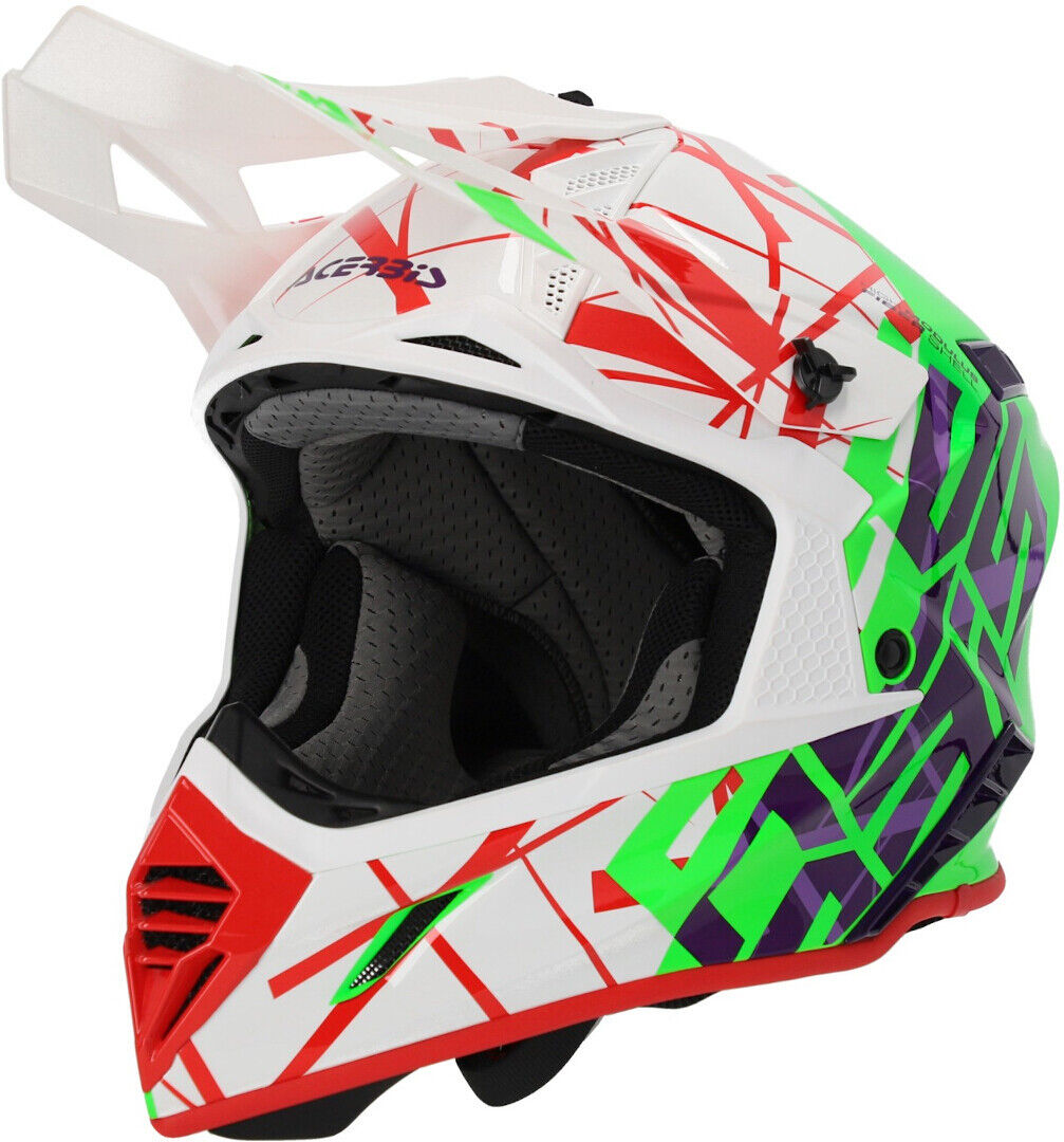 Acerbis X-Track 2024 Casco de motocross - Blanco Rojo Verde (M)
