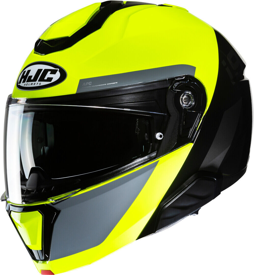 HJC i91 Bina Casco - Negro Amarillo Plata (S)