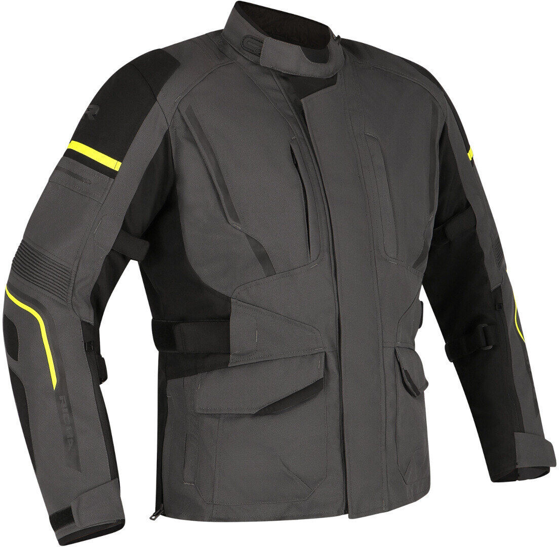 Richa Infinity 3 impermeable Chaqueta textil de motocicleta para mujer - Negro Gris Amarillo (5XL)