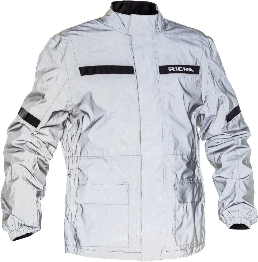 Richa Rain Flare Chaqueta impermeable para moto - Negro Plata (M)