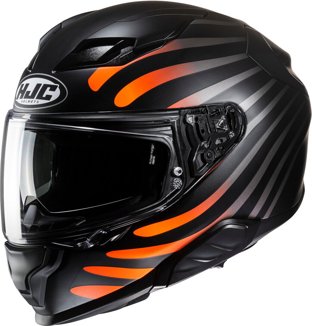 HJC F71 Zen Casco - Negro Naranja Plata (XS 54 55)