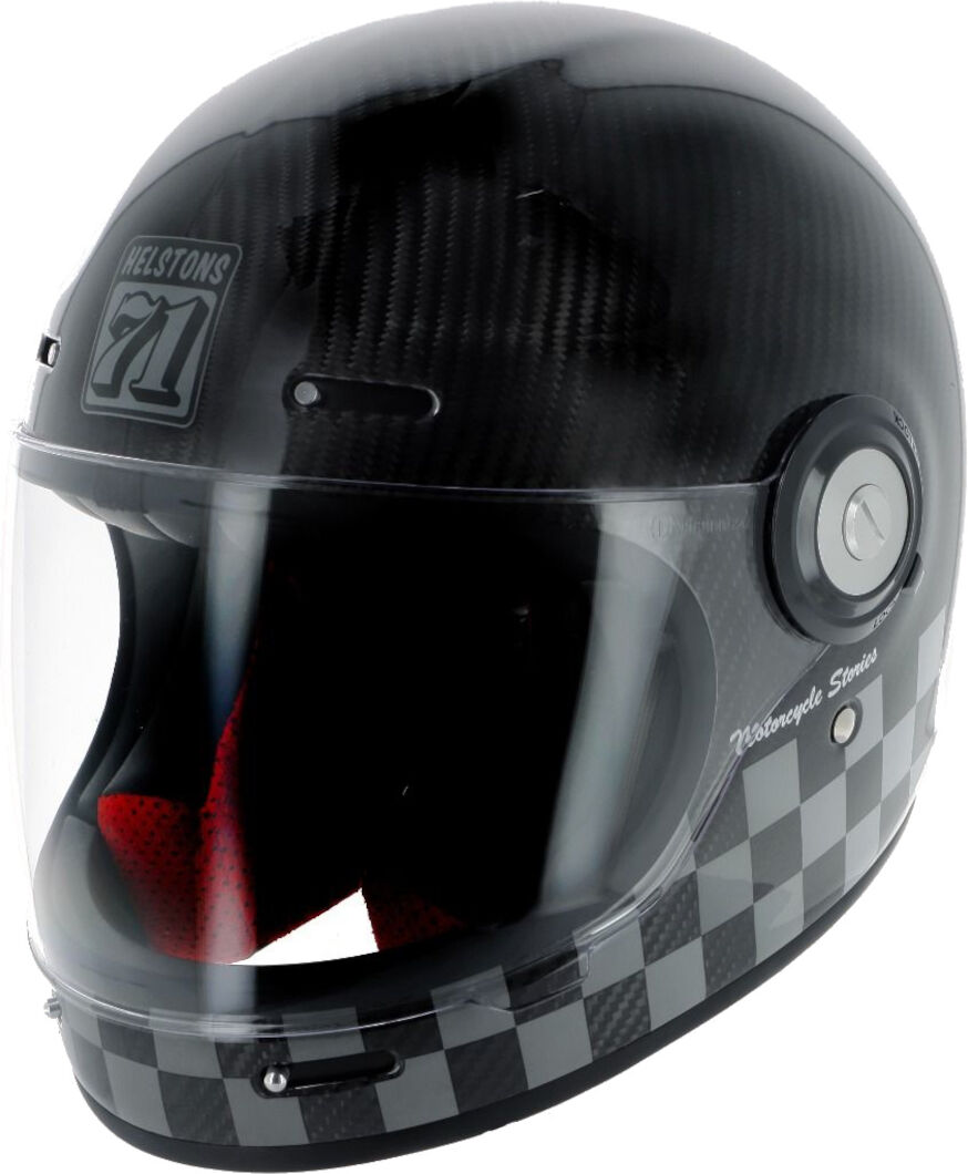 Helstons Course Full Face Carbon Casco - Negro Blanco (S)