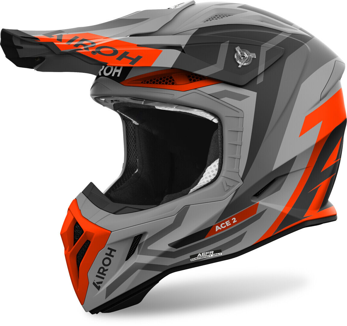 Airoh Aviator Ace 2 Ground Casco de motocross - Gris Naranja (XL)