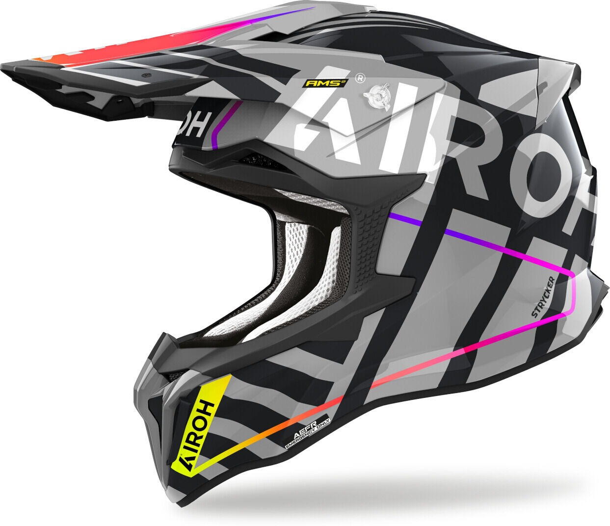 Airoh Strycker Brave Casco de motocross - Negro Gris (M)