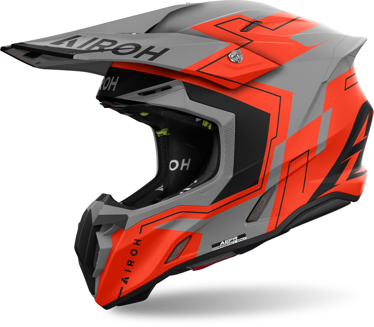 Airoh Twist 3 Dizzy Casco de motocross - Gris Naranja (XL)