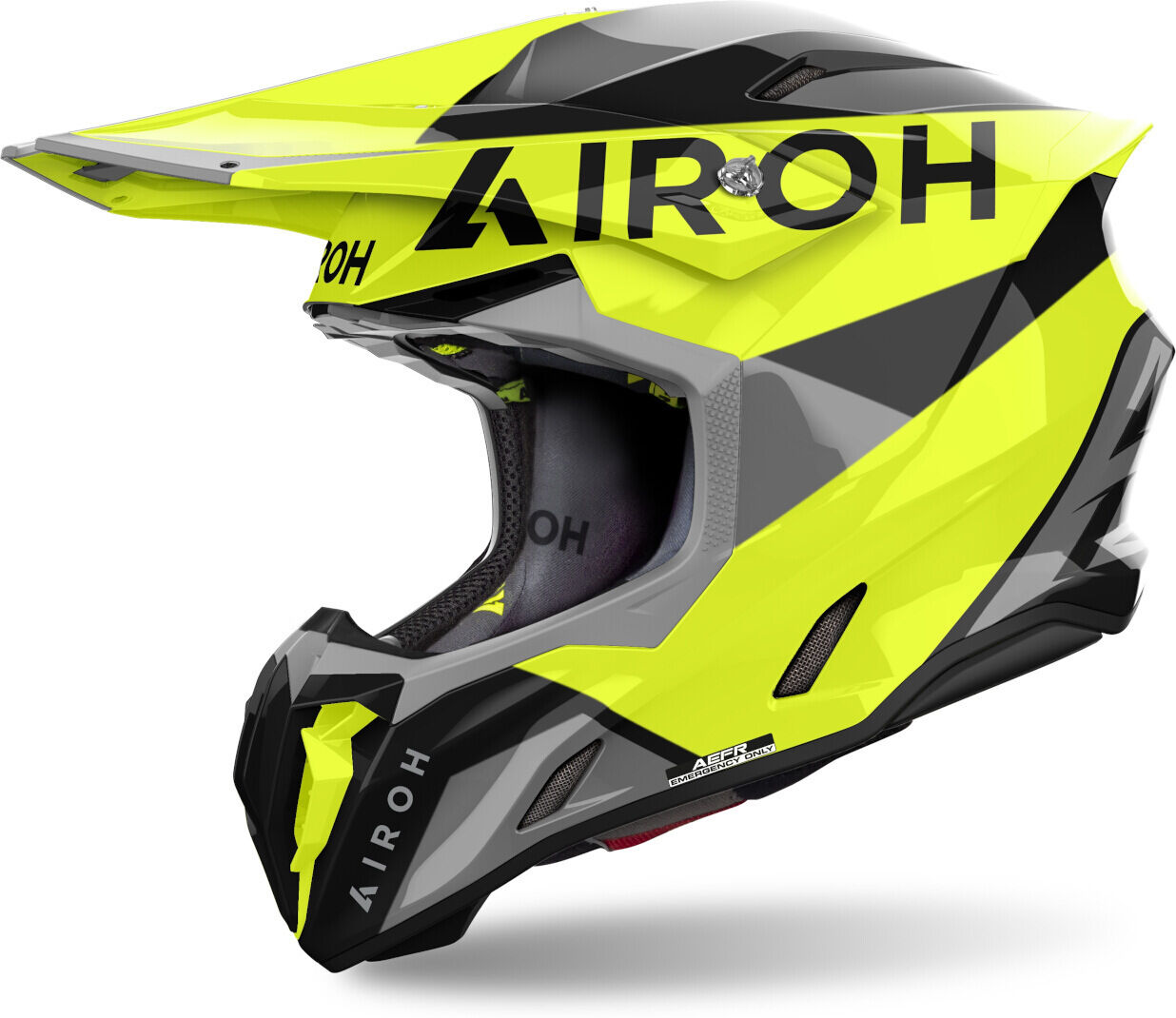 Airoh Twist 3 King Casco de motocross - Negro Gris Amarillo (M)