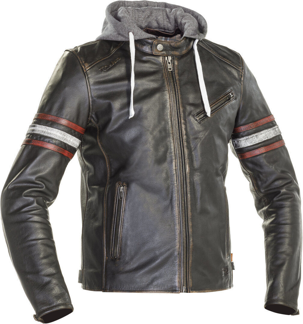 Richa Toulon 2 Chaqueta de cuero para moto - Negro Rojo (48)