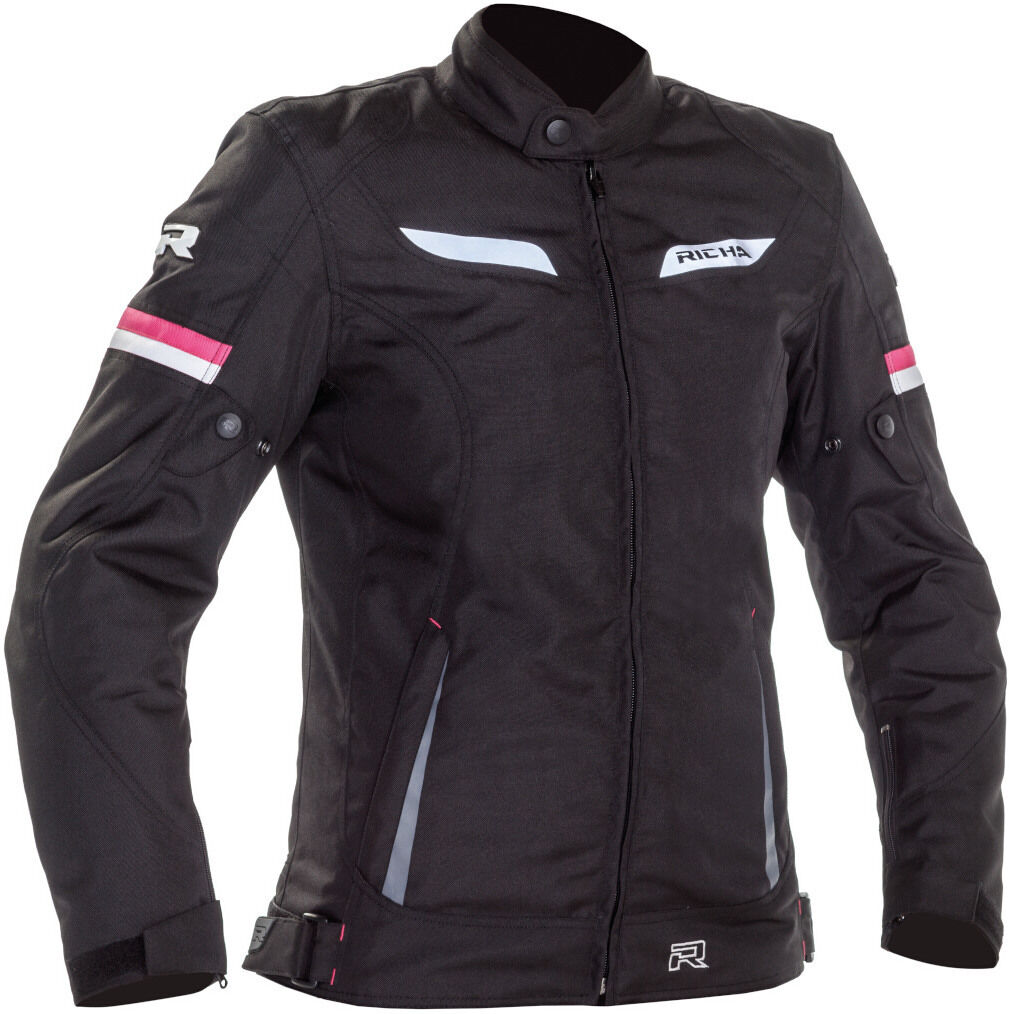 Richa Lena 2 impermeable Chaqueta textil de motocicleta para mujer - Negro Rosa (2XL)