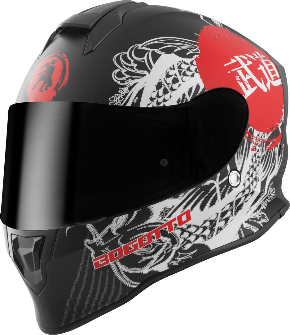 Bogotto H151 Shinee Casco - Blanco Rojo (2XL)