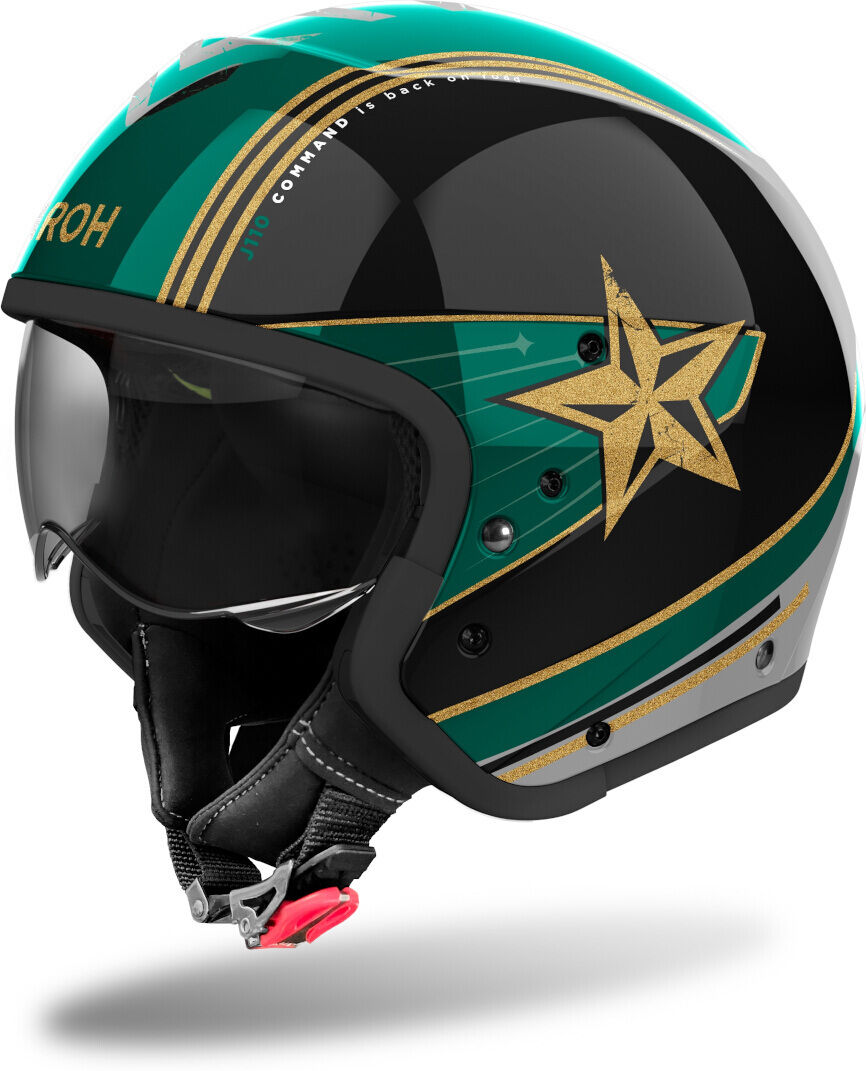 Airoh J110 Command Casco Jet - Negro Verde (S)