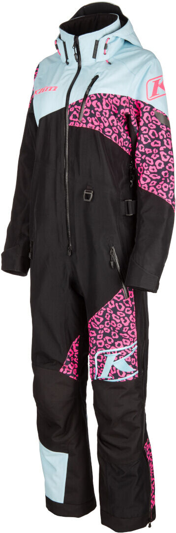 Klim Shredsa Leo Traje de moto de nieve de una pieza para mujer - Negro Rosa Azul (XL)