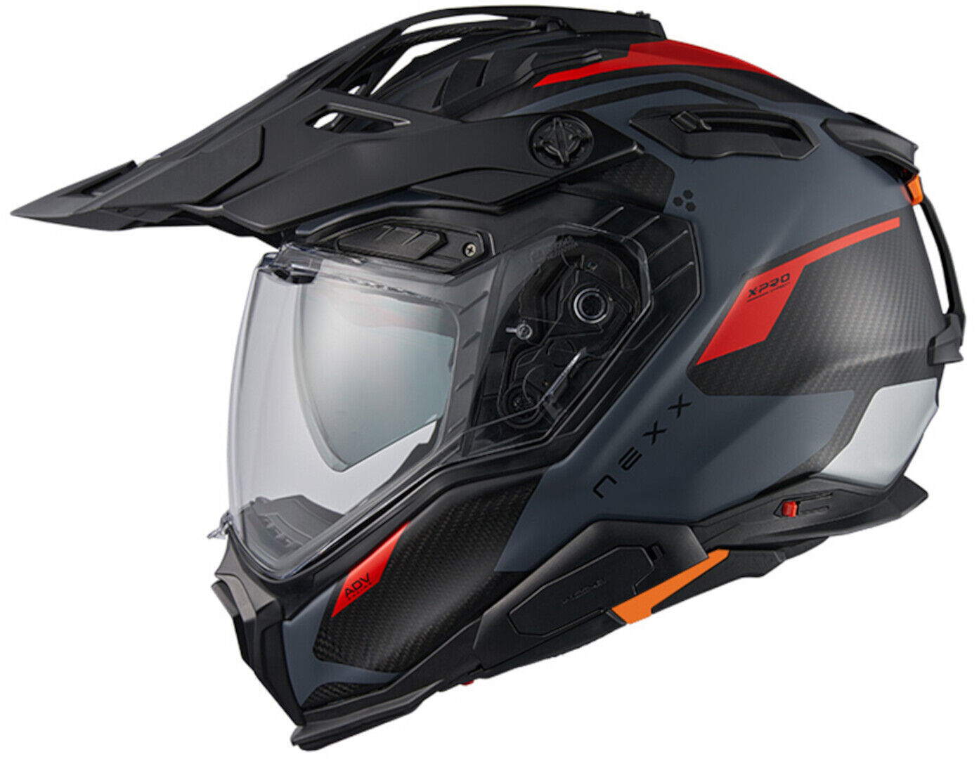 NEXX X.WED 3 Keyo Carbon 22-06 Casco de motocross - Negro Gris Rojo (S)