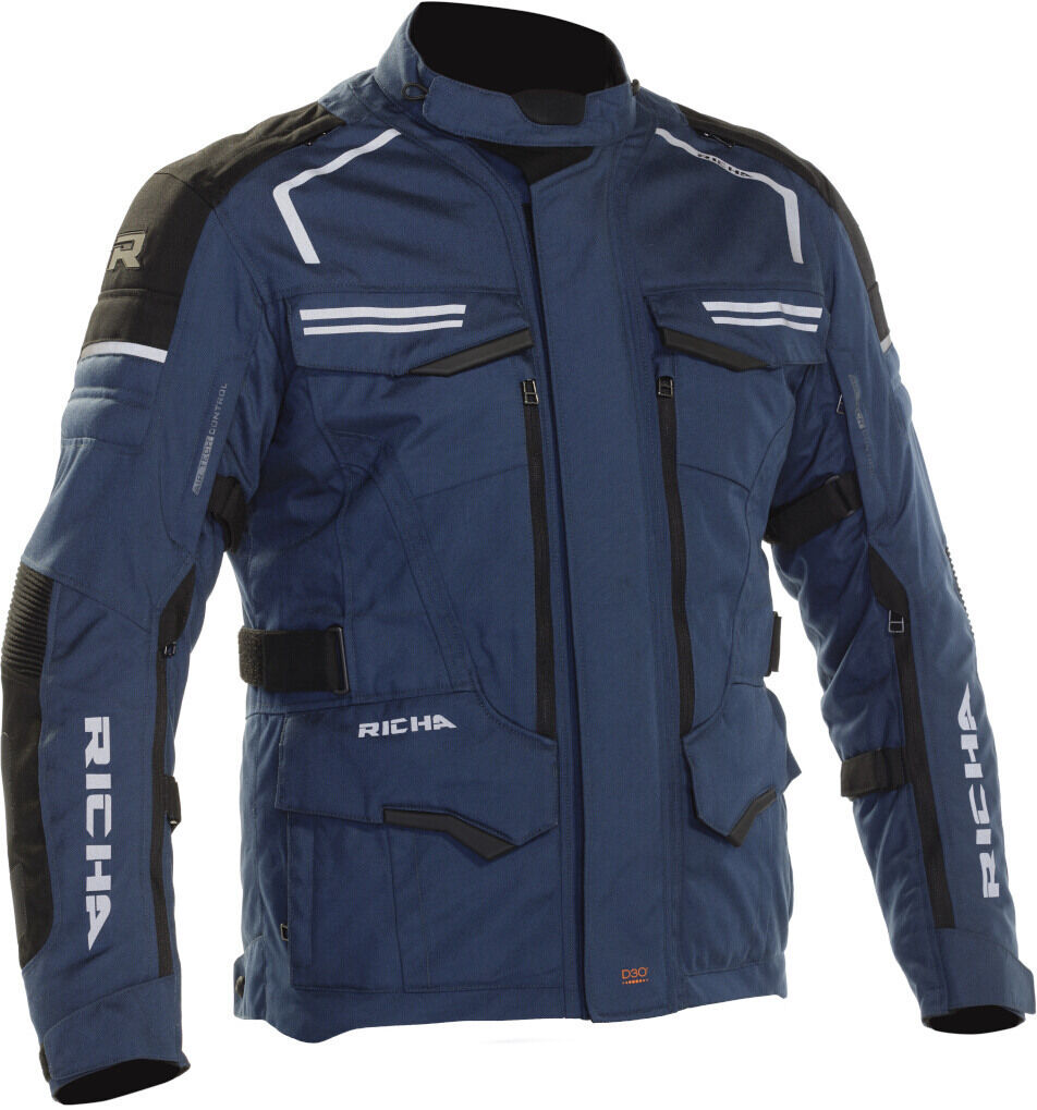Richa Touareg 2 chaqueta textil impermeable para motocicletas - Negro Azul (6XL)