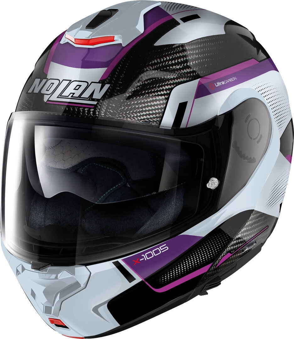 Nolan X-1005 Ultra Carbon Undercover N-Com Casco - Blanco Lila (M)