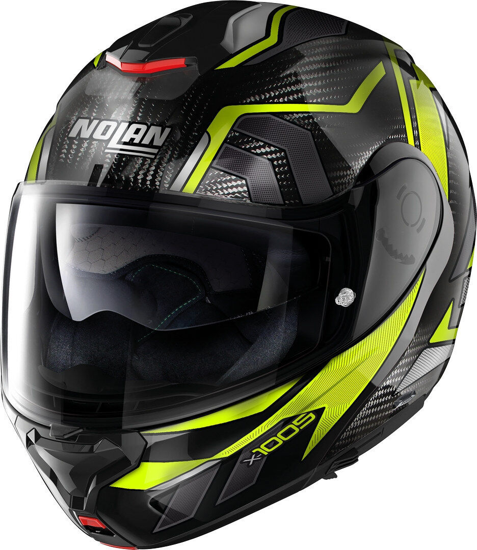 Nolan X-1005 Ultra Carbon Sandglas N-Com Casco - Negro Amarillo (XL)