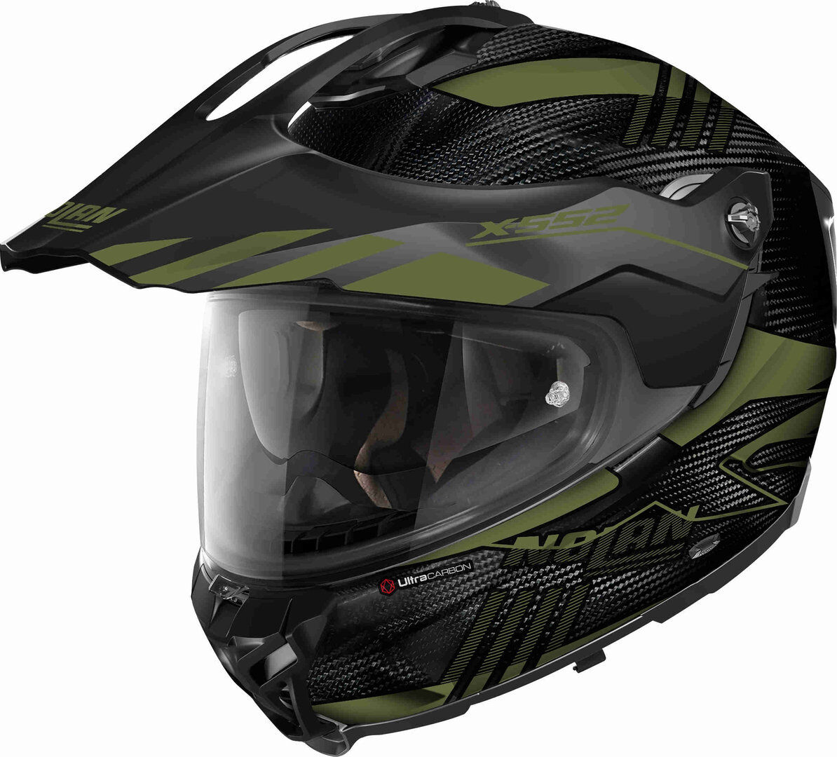 Nolan X-552 Ultra Carbon Wingsuit N-Com Casco - Negro Verde (M)