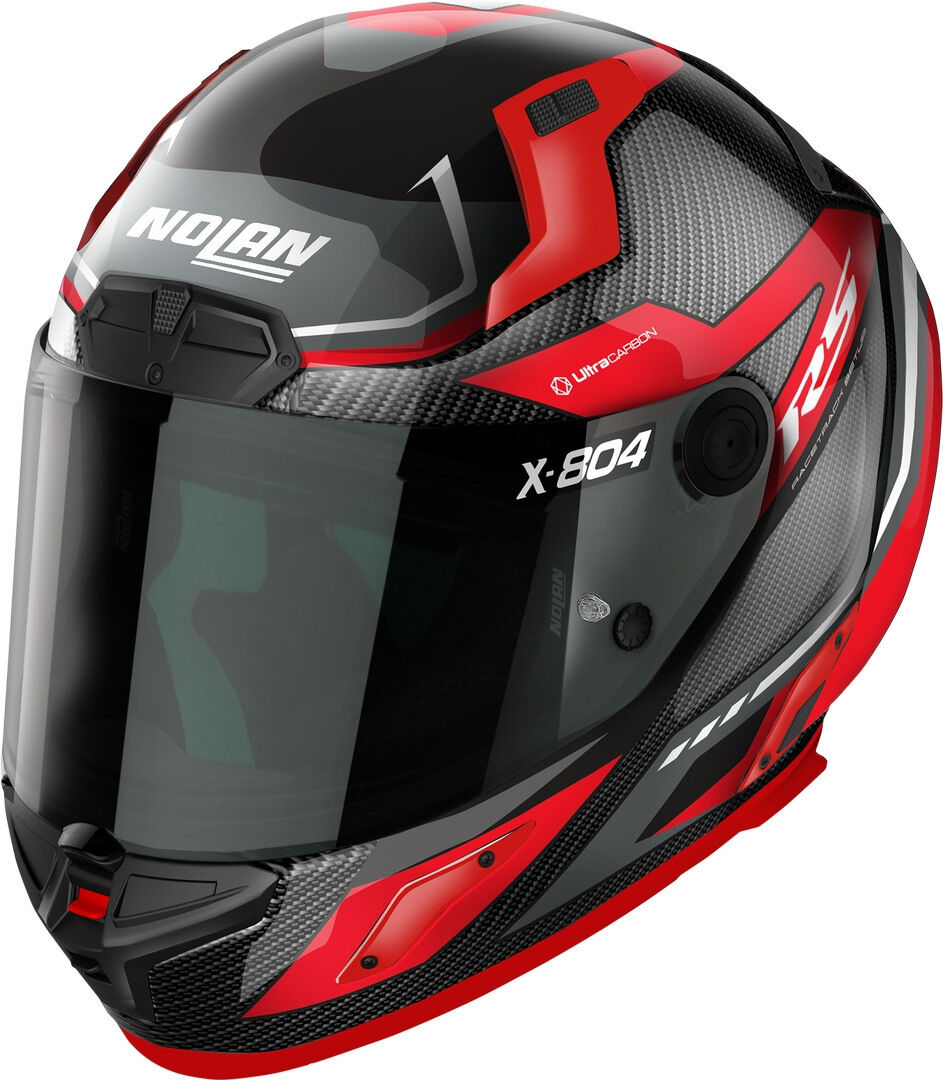 Nolan X-804 RS Ultra Carbon Maven Casco - Negro Rojo (XL)