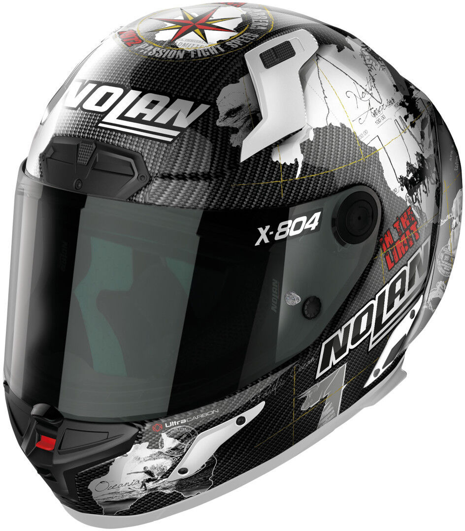 Nolan X-804 RS Ultra Carbon Carlos Checa Replica Casco - Negro Plata