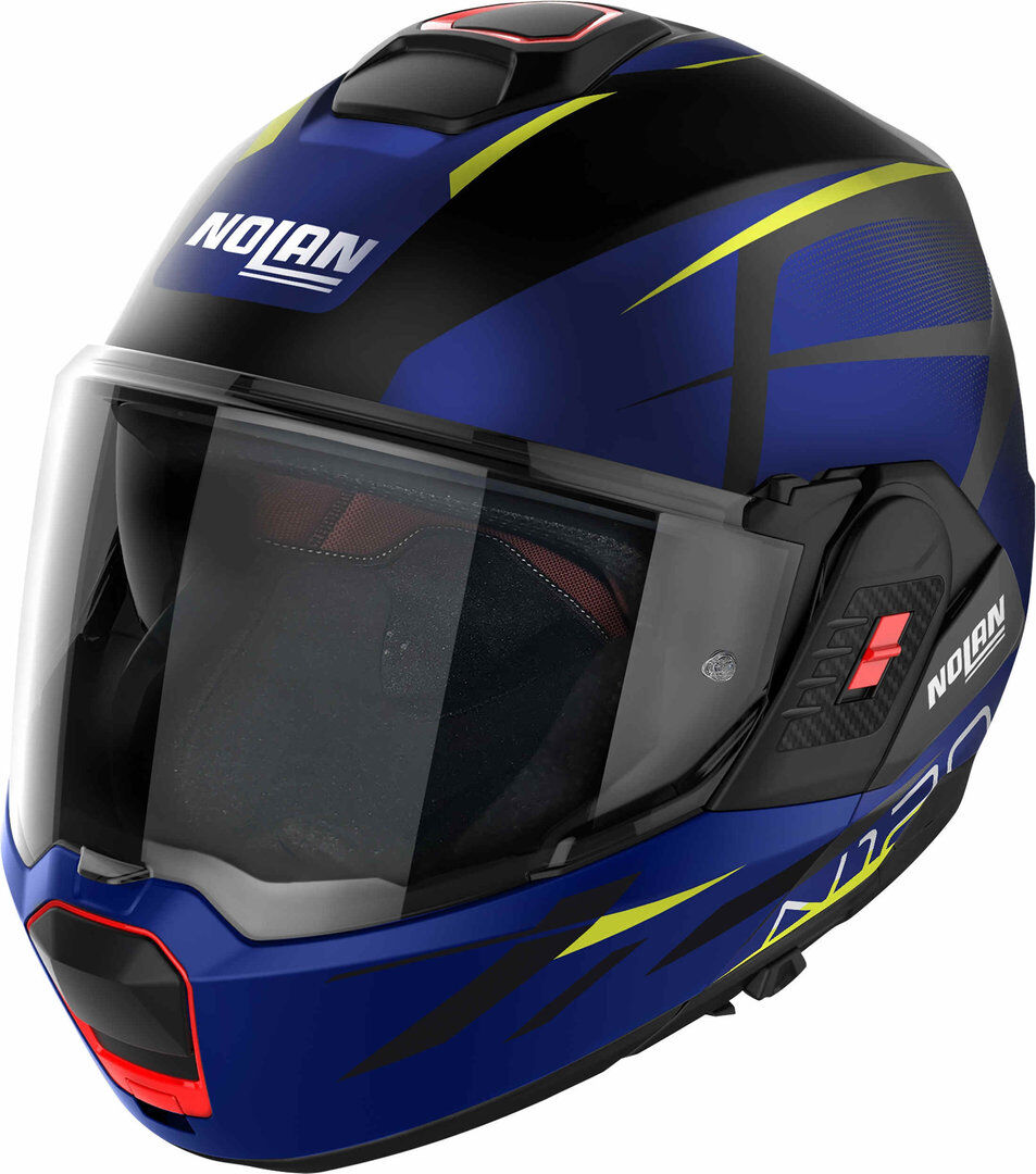 Nolan N120-1 06 Nightlife N-Com Casco - Negro Azul Amarillo (2XL)