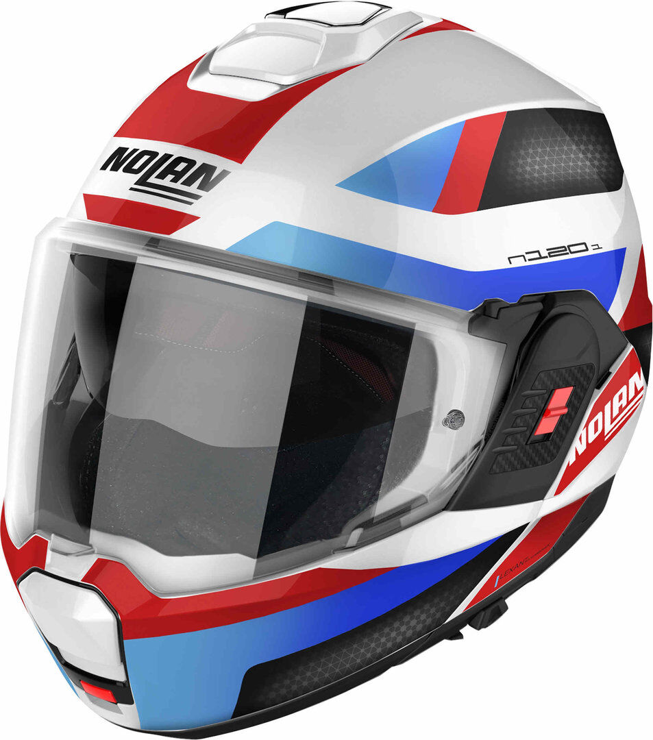 Nolan N120-1 06 Subway N-Com Casco - Blanco Rojo Azul (2XL)