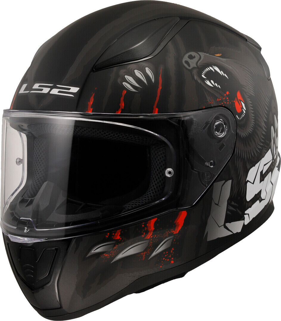 LS2 FF353 Rapid II Claw Casco - Negro Blanco Rojo (2XL)