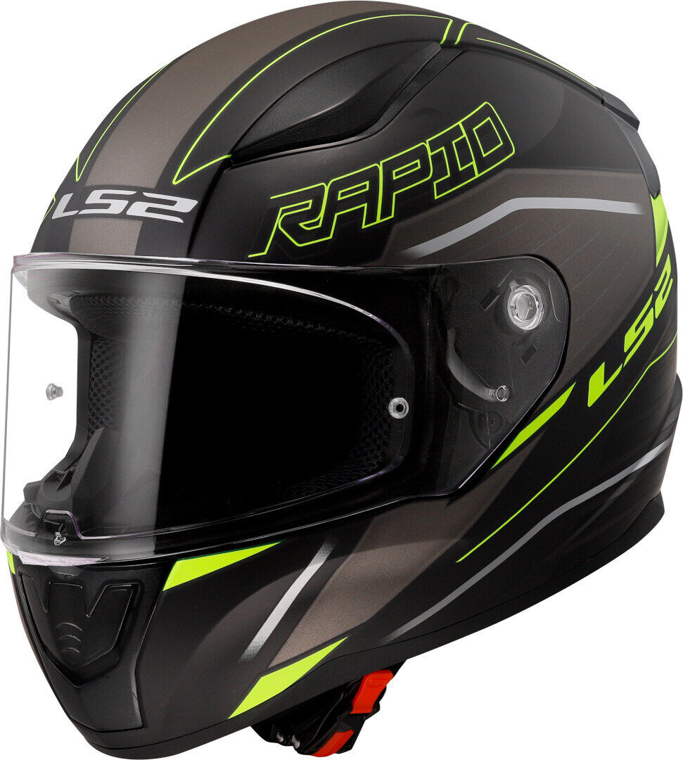 LS2 FF353 Rapid II Rokku Casco - Negro Gris Amarillo (3XL)