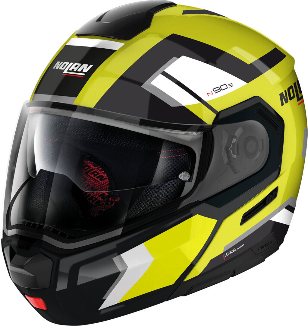 Nolan N90-3 06 Lighthouse N-Com Casco - Negro Blanco Amarillo (XL)