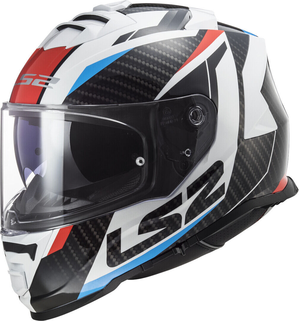 LS2 FF800 Storm II Racer Casco - Blanco Rojo Azul (XL)