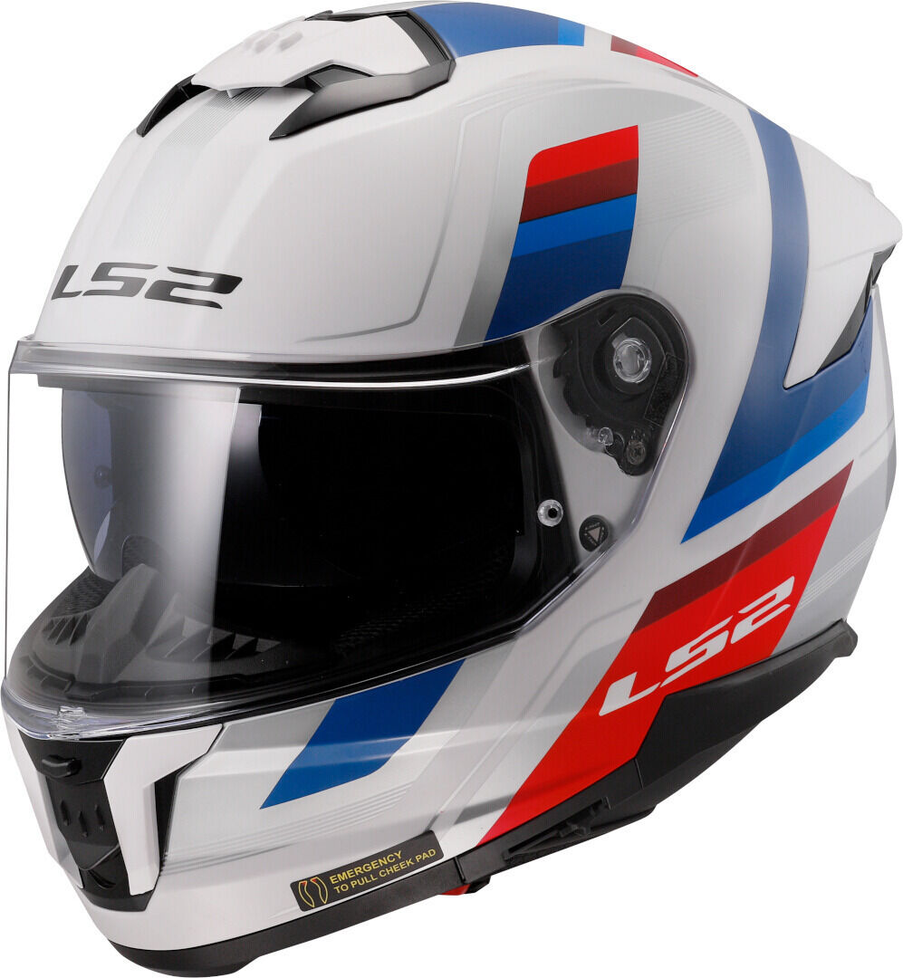 LS2 FF808 Stream II Vintage Casco - Blanco Rojo Azul