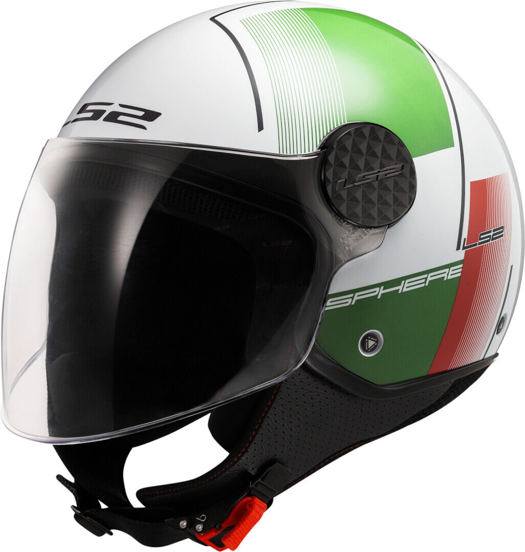 LS2 OF558 Sphere Lux II Firm Casco Jet - Blanco Rojo Verde (XS)