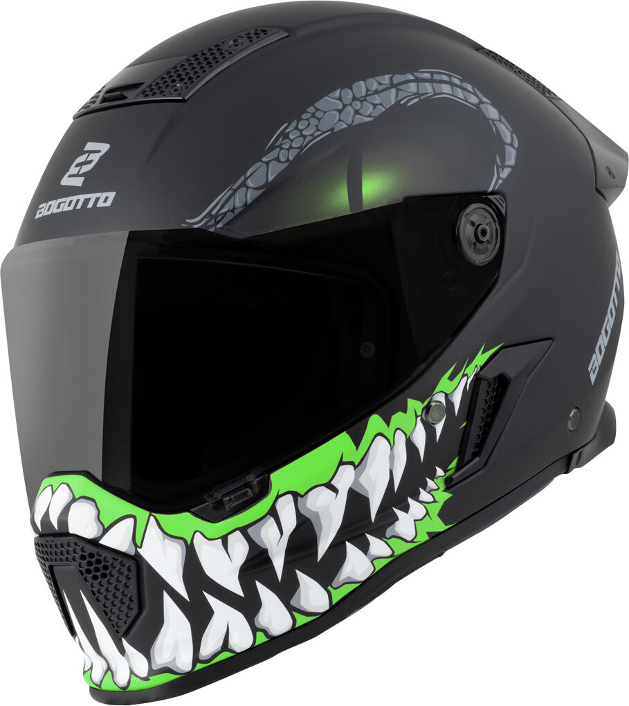 Bogotto Rapto Reptile Casco - Negro Verde (M)