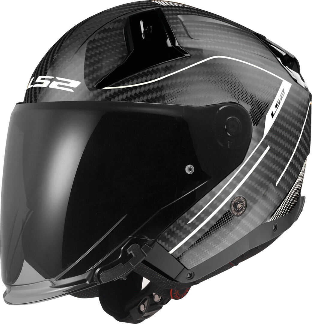 LS2 OF603 Infinity II Carbon Counter Casco Jet - Blanco Carbono (XS)