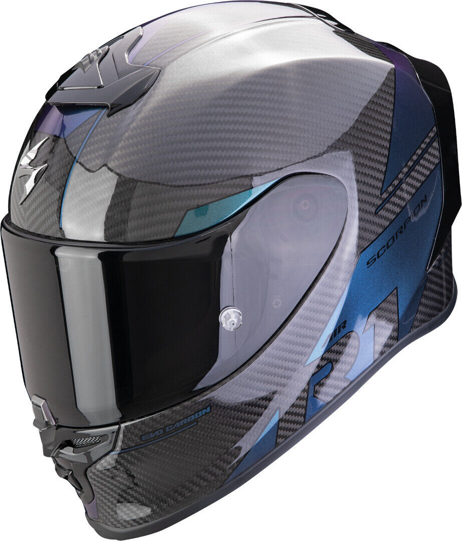 Scorpion EXO-R1 Evo Carbon Air Rally Casco - Negro Verde Azul (M)