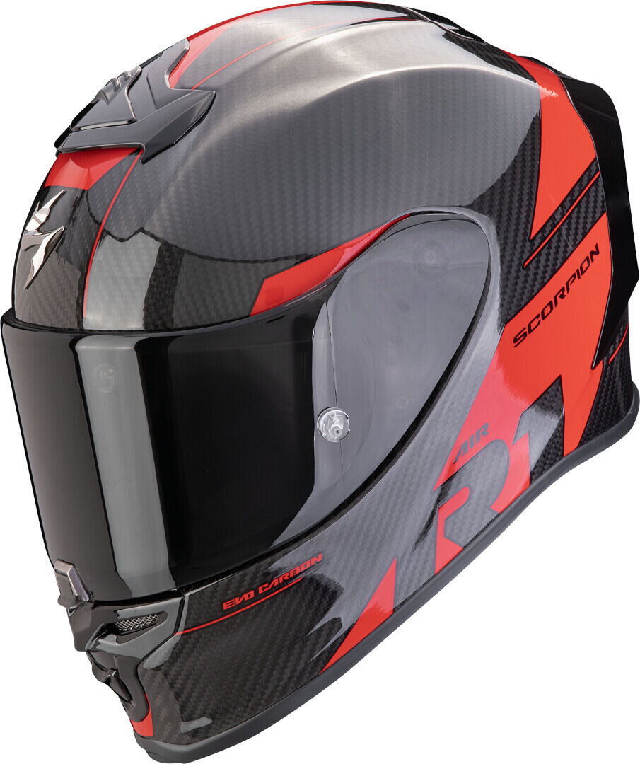 Scorpion EXO-R1 Evo Carbon Air Rally Casco - Negro Rojo (XL)