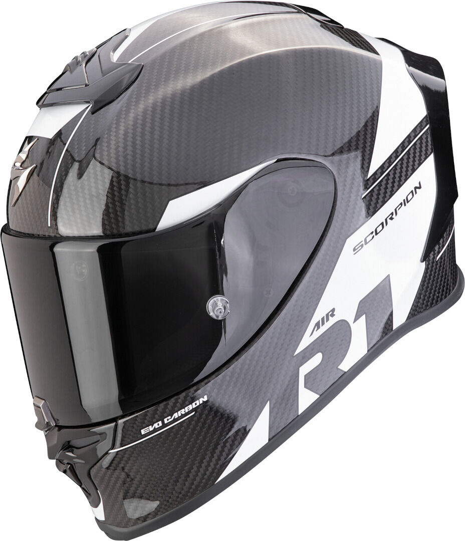 Scorpion EXO-R1 Evo Carbon Air Rally Casco - Negro Blanco (M)