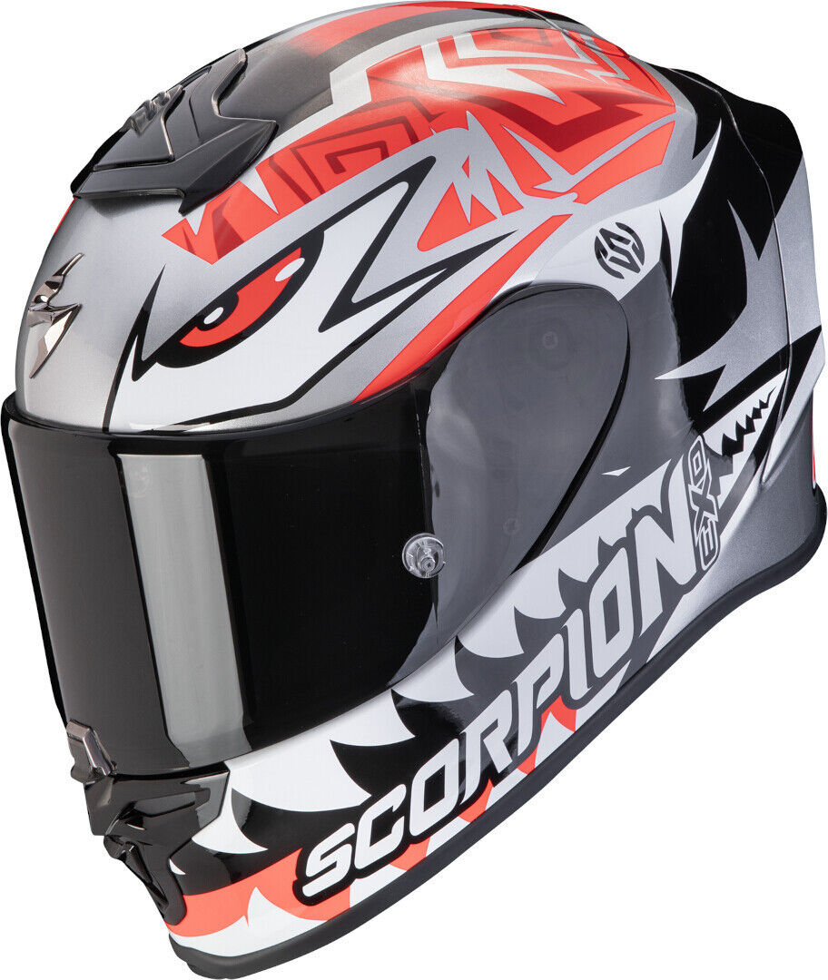 Scorpion EXO-R1 Evo Air Zaccone Replica Casco - Negro Rojo Plata (XS)