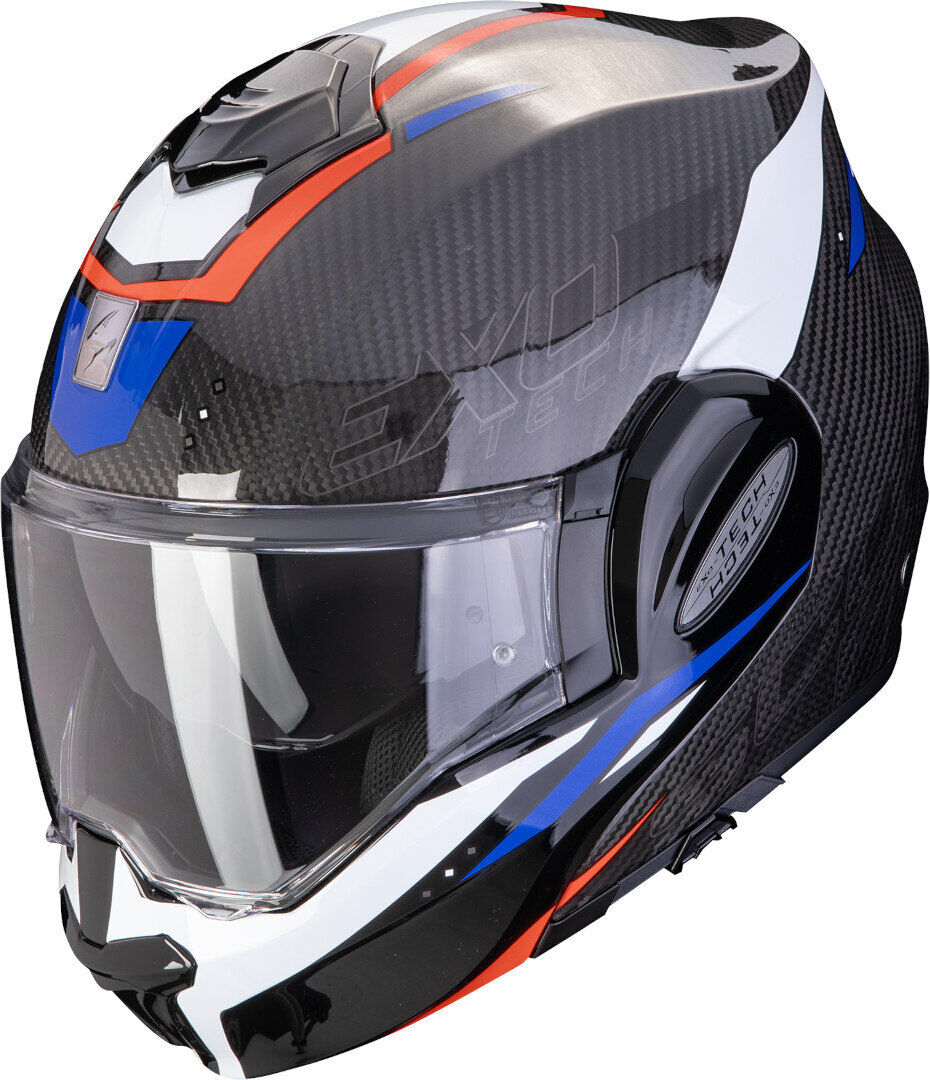 Scorpion Exo-Tech Evo Carbon Rover Casco - Negro Rojo Azul (2XL)