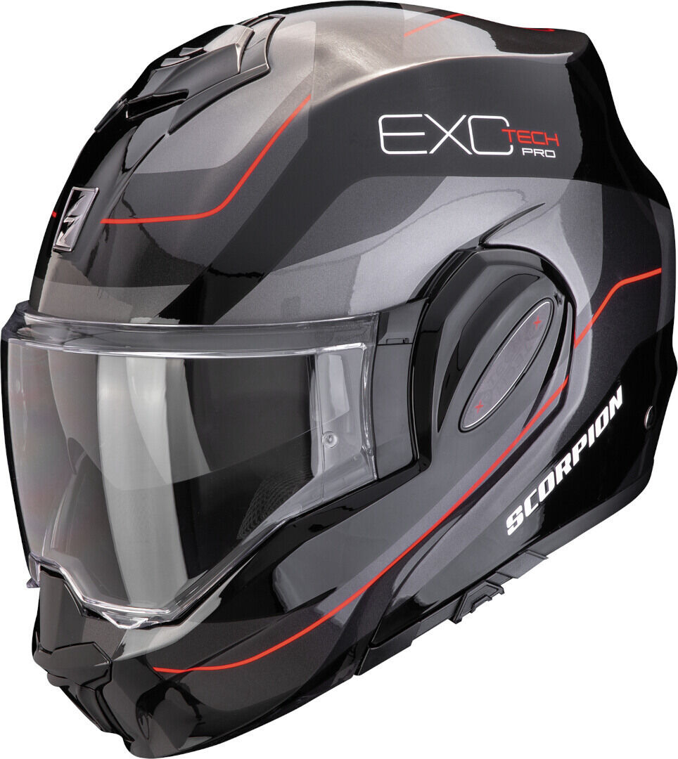 Scorpion Exo-Tech Evo Pro Commuta Casco - Negro Rojo Plata (XS)