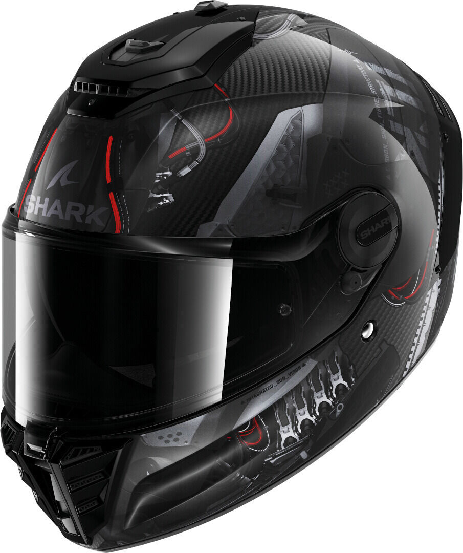 Shark Spartan RS Xbot Carbon Casco - Negro Gris Rojo (XS)