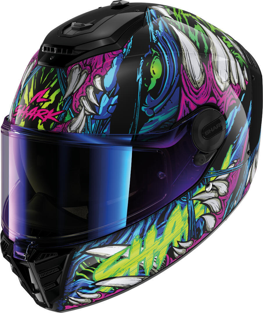 Shark Spartan RS Shaytan Casco - Negro Verde Azul (XS)