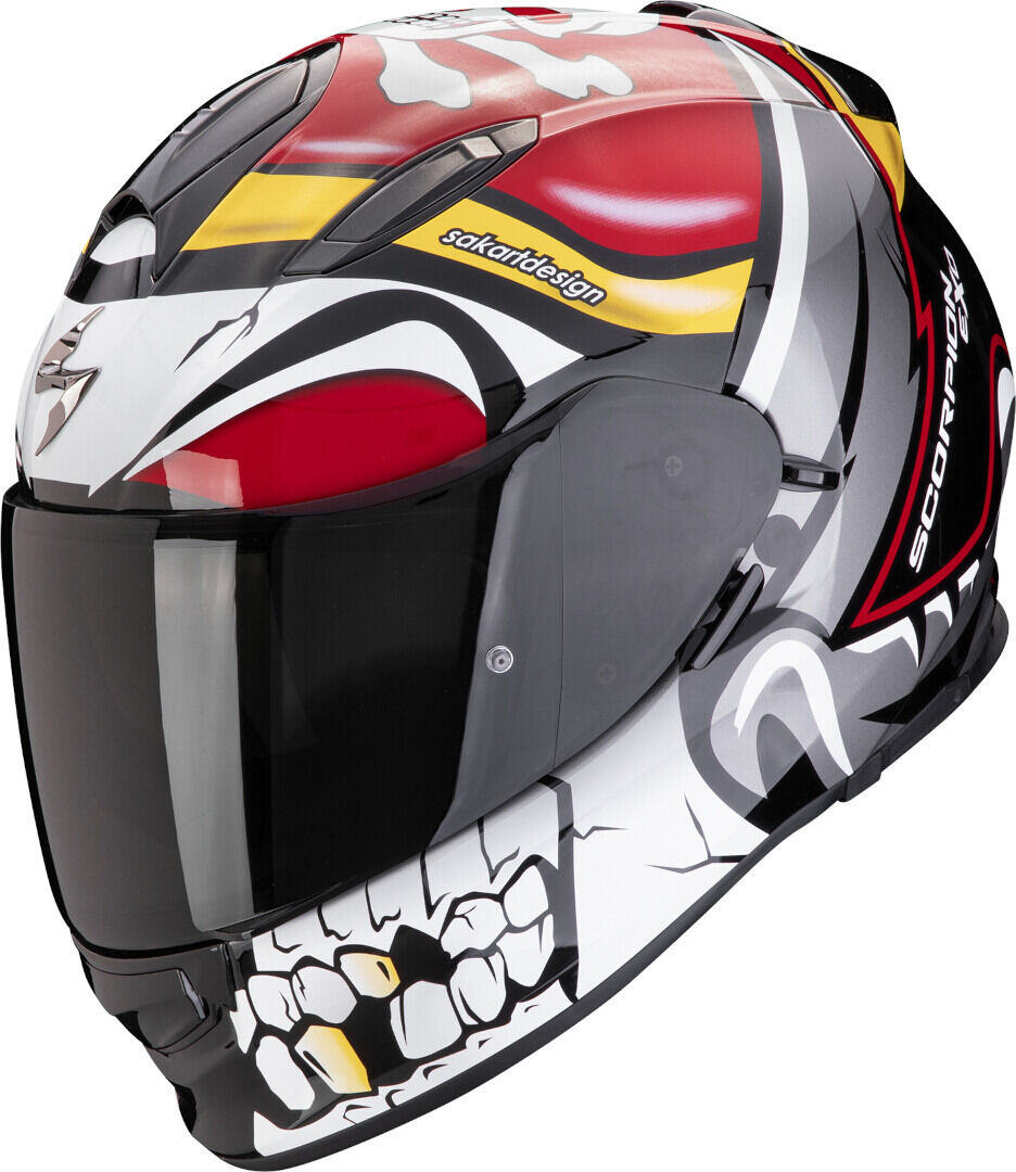 Scorpion Exo-491 Pirate Timón - Negro Blanco Rojo (L)