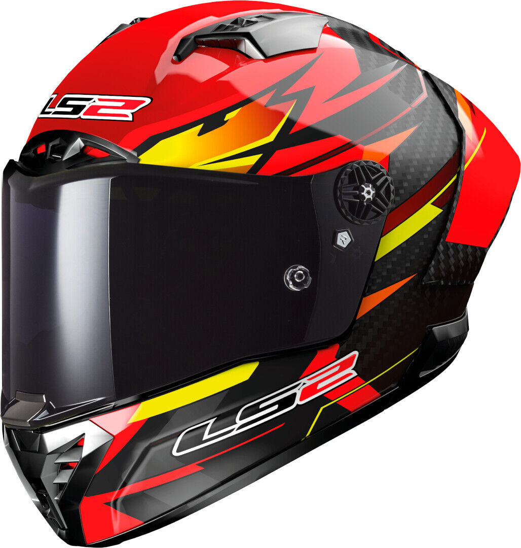 LS2 FF805 Thunder Carbon GP Aero Fire Casco - Negro Rojo (XS)