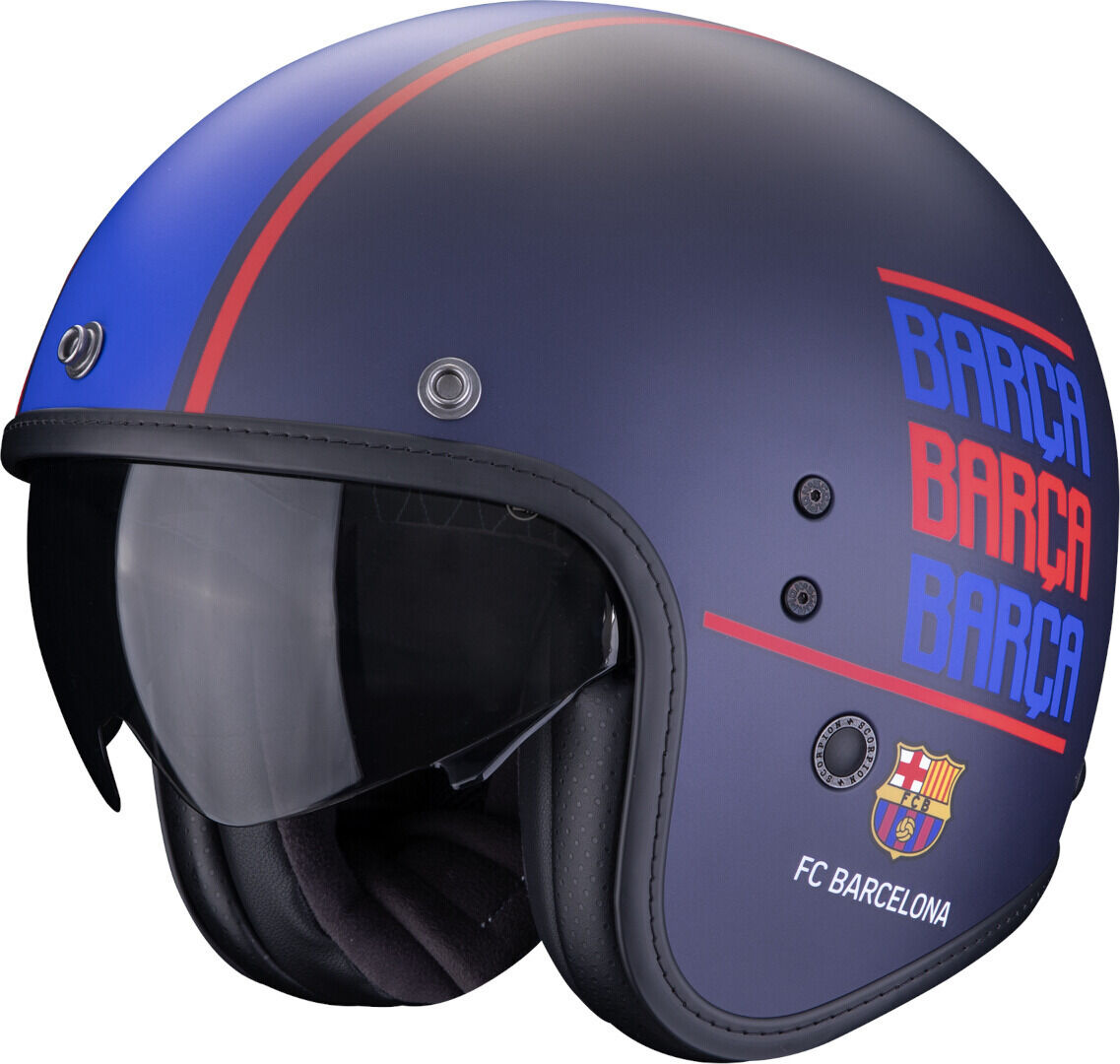 Scorpion Belfast Evo FC Barcelona Casco Jet - Rojo Azul (2XL)