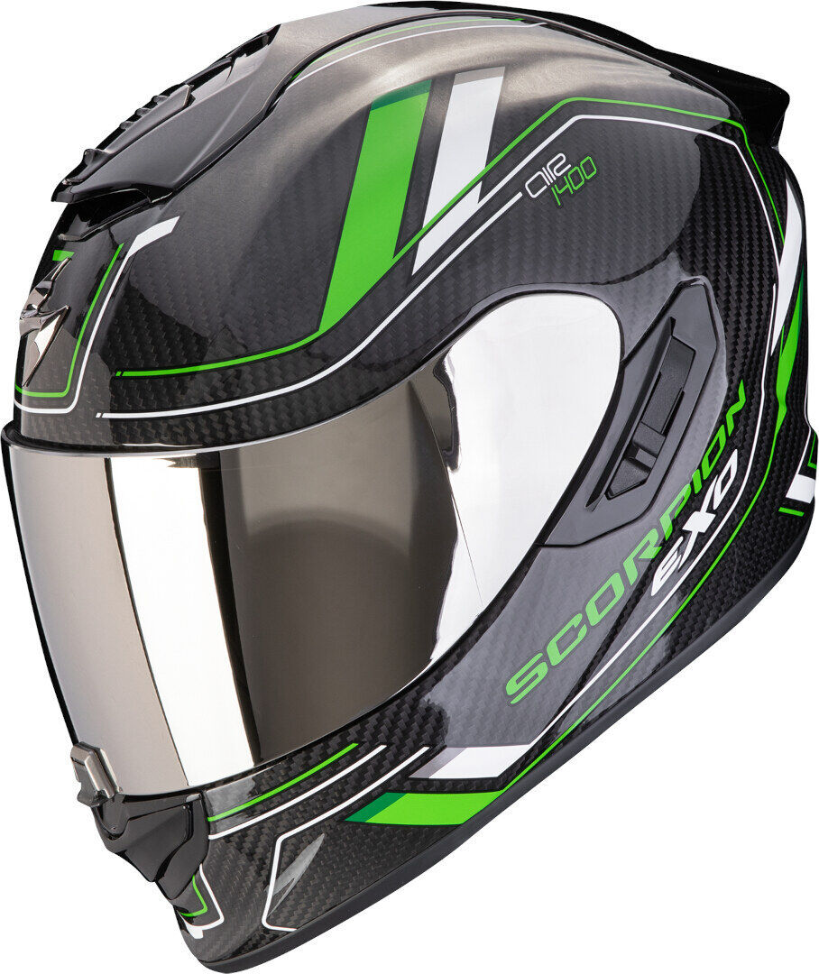 Scorpion Exo-1400 Evo 2 Carbon Air Mirage Casco - Negro Verde (XS)