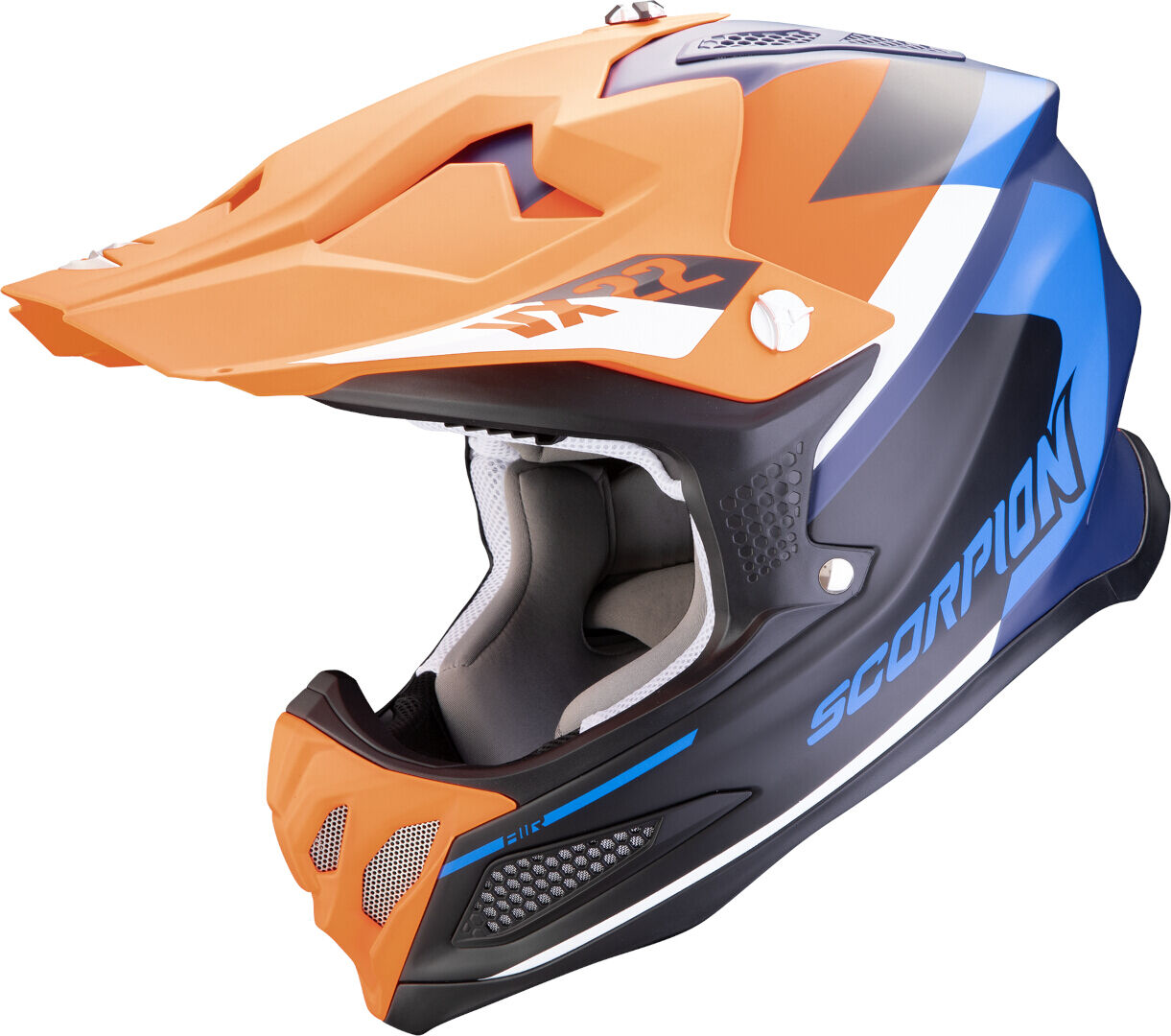 Scorpion VX-22 Air Beta Casco de motocross - Azul Naranja (L)