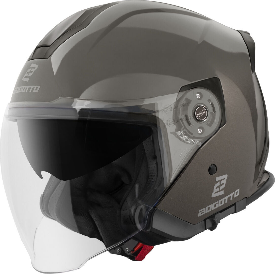 Bogotto H586 Solid Casco Jet - Negro Gris (XL)