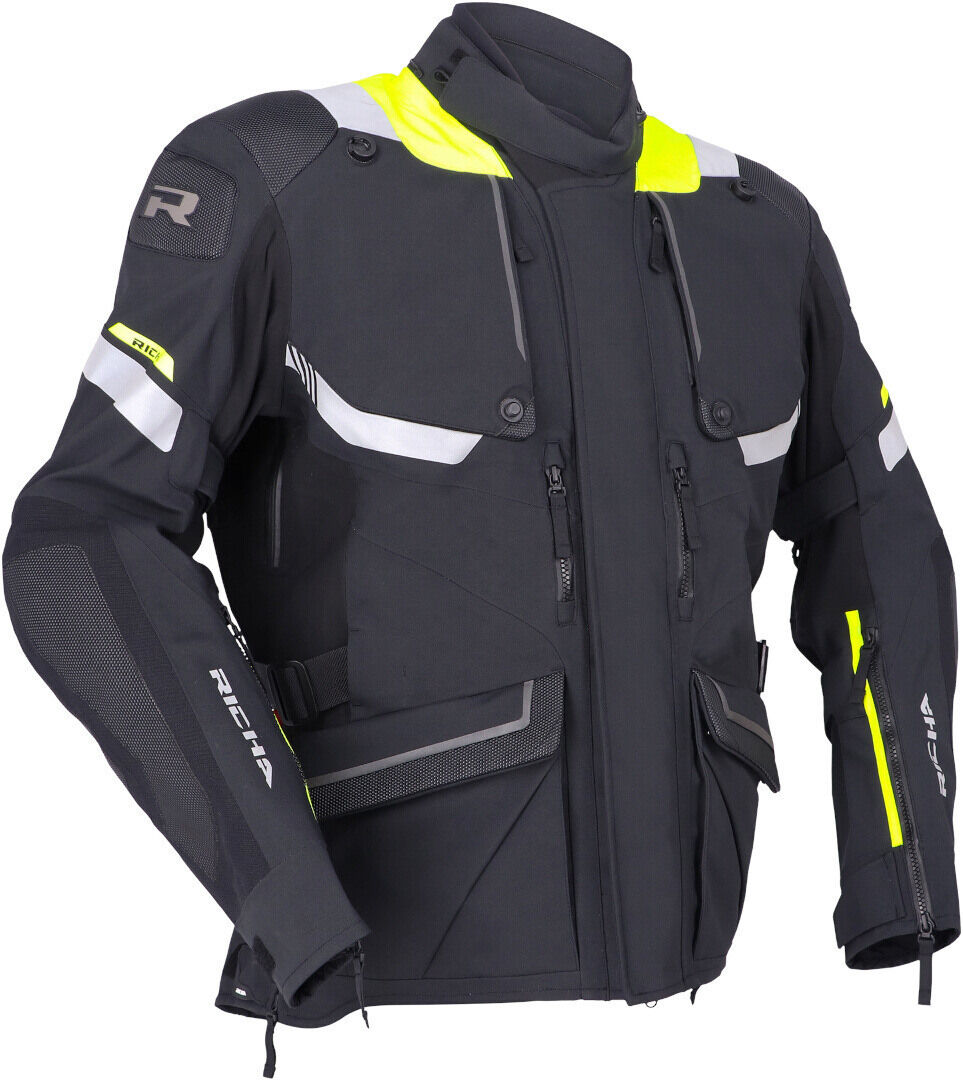 Richa Armada Gore-Tex Pro chaqueta textil impermeable para motocicletas - Negro Blanco Amarillo (4XL)